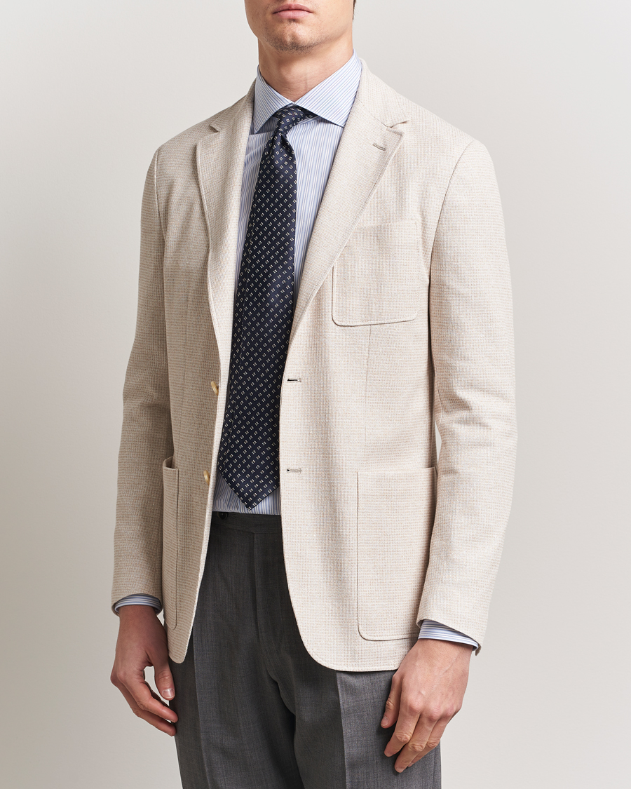 Herre | Dressjakker | Canali | Structured Jersey Blazer Light Beige
