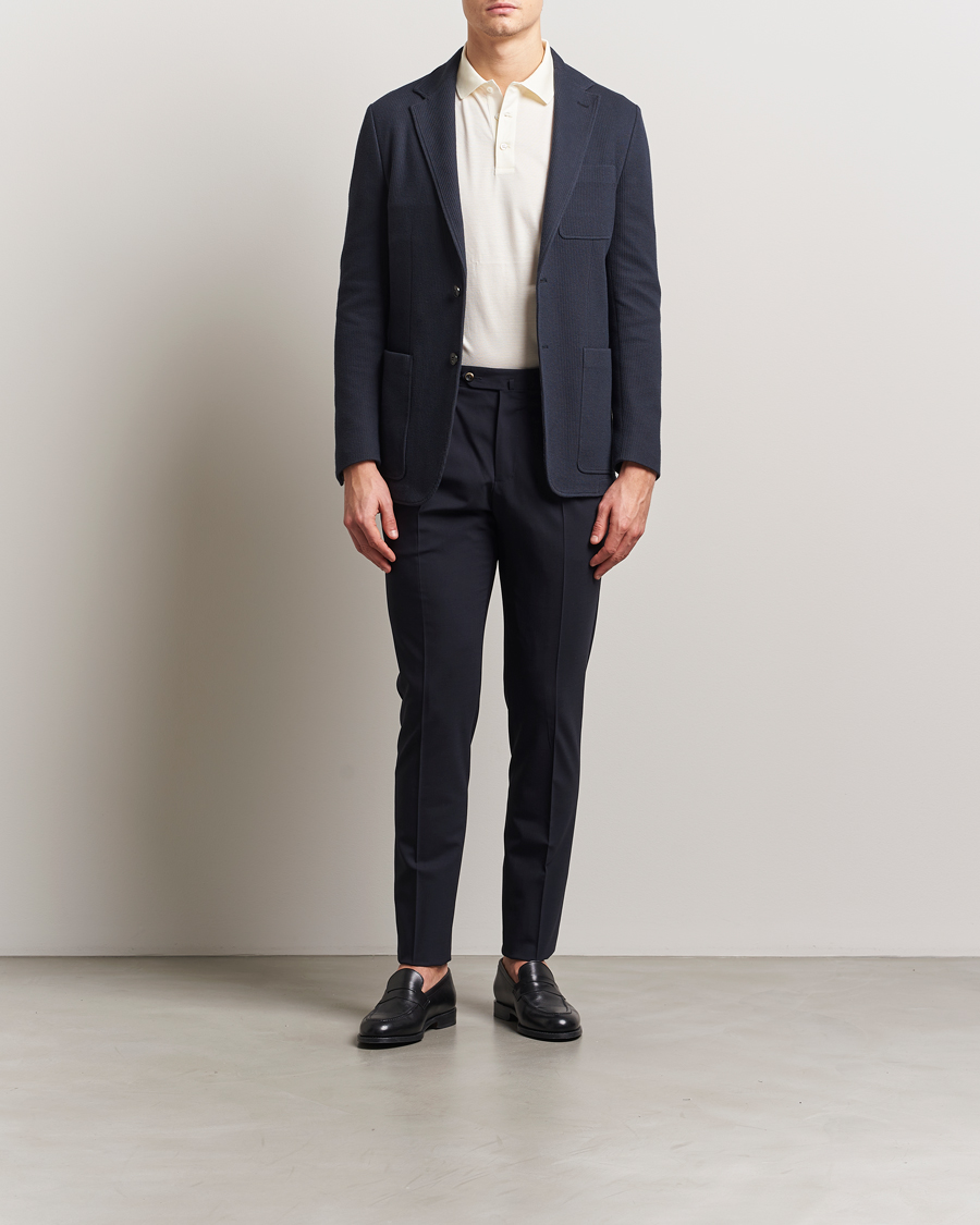 Herre | Dressjakker | Canali | Cotton Blend Jersey Blazer Navy