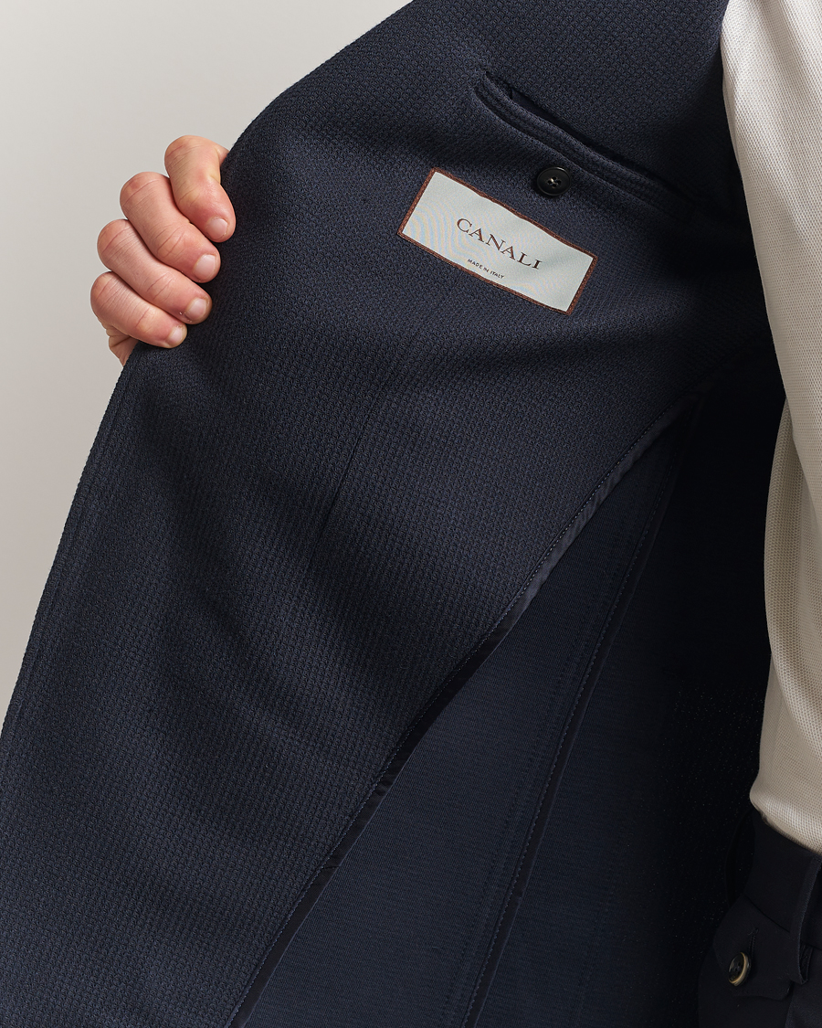 Herre | Dressjakker | Canali | Cotton Blend Jersey Blazer Navy