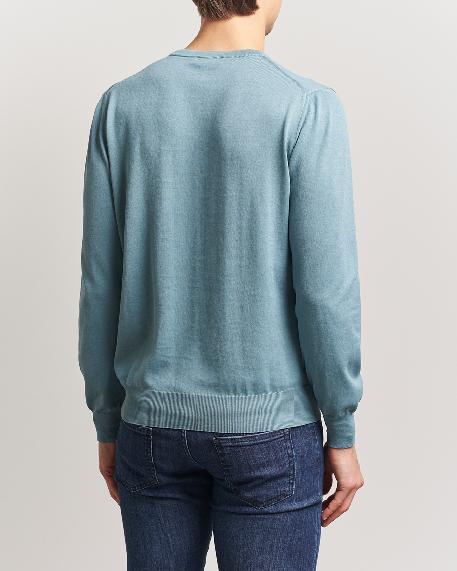 Herre | Gensere | Canali | Cotton Crew Neck Pullover Teal