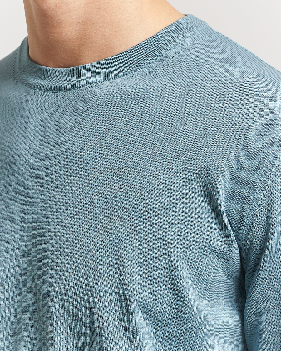 Herre | Gensere | Canali | Cotton Crew Neck Pullover Teal