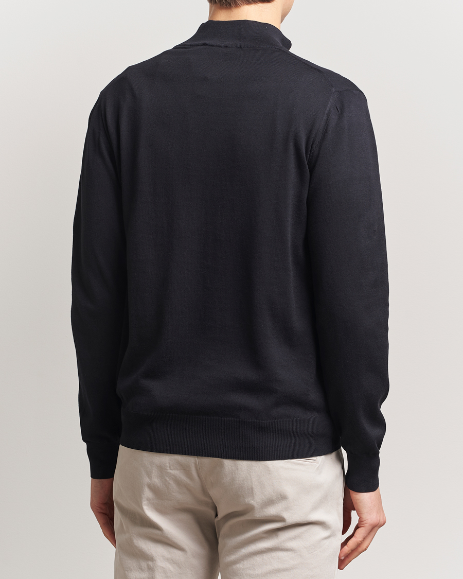 Herre | Gensere | Canali | Cotton Half Zip Black