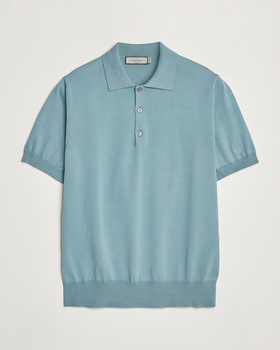 Herre | Pikéer | Canali | Cotton Short Sleeve Polo Teal