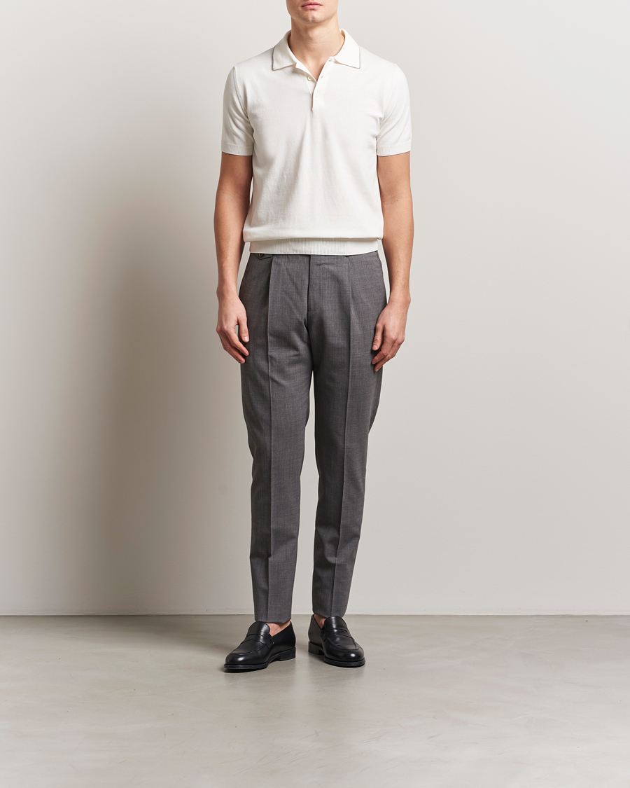 Herre | Pikéer | Canali | Contrast Short Sleeve Polo White