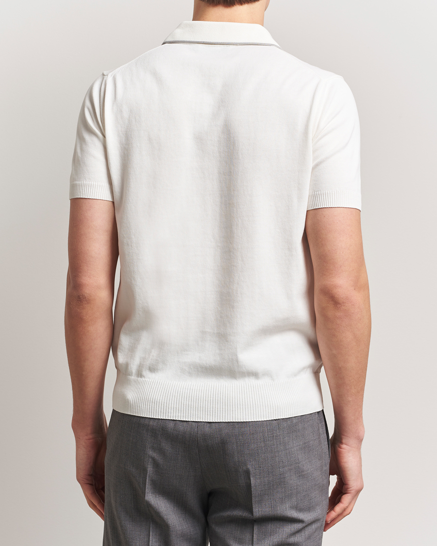 Herre | Pikéer | Canali | Contrast Short Sleeve Polo White