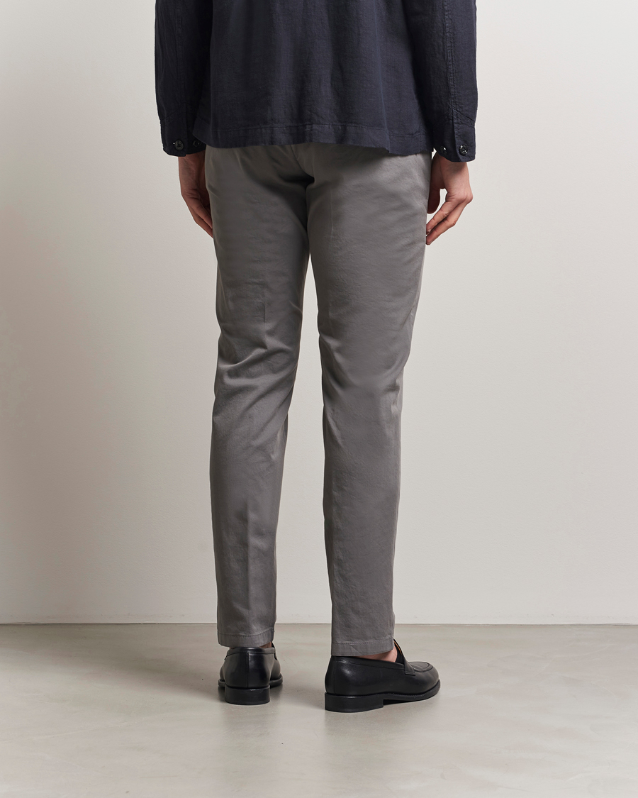 Herre | Bukser | Canali | Slim Fit Cotton Stretch Chinos Dark Grey