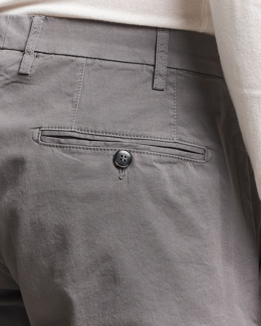 Herre | Bukser | Canali | Slim Fit Cotton Stretch Chinos Dark Grey