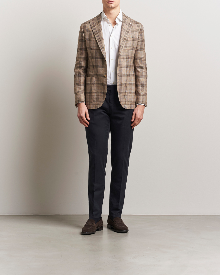 Herre | Bukser | Canali | Slim Fit Cotton Stretch Chinos Navy