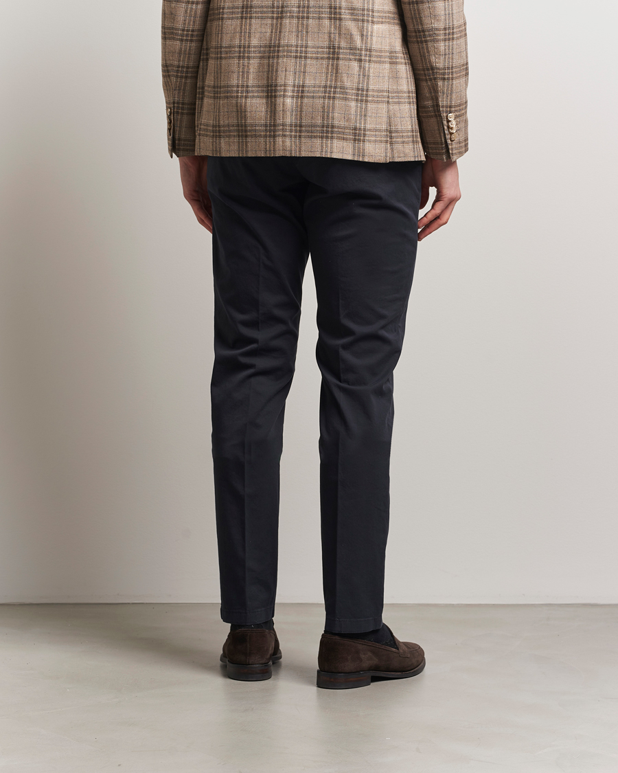 Herre | Bukser | Canali | Slim Fit Cotton Stretch Chinos Navy