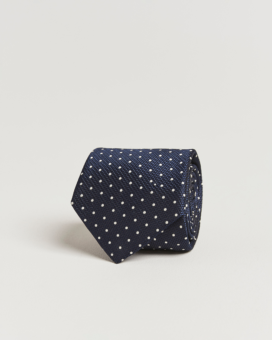 Herre | Slips | Canali | Micro Dot Silk Tie Navy
