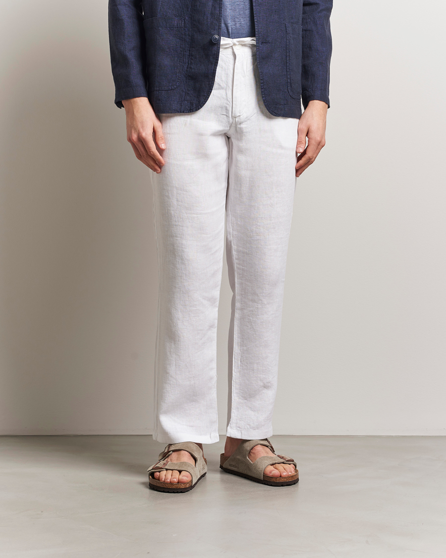 Herre | Bukser | KnowledgeCotton Apparel | Loose Linen Pants Bright White