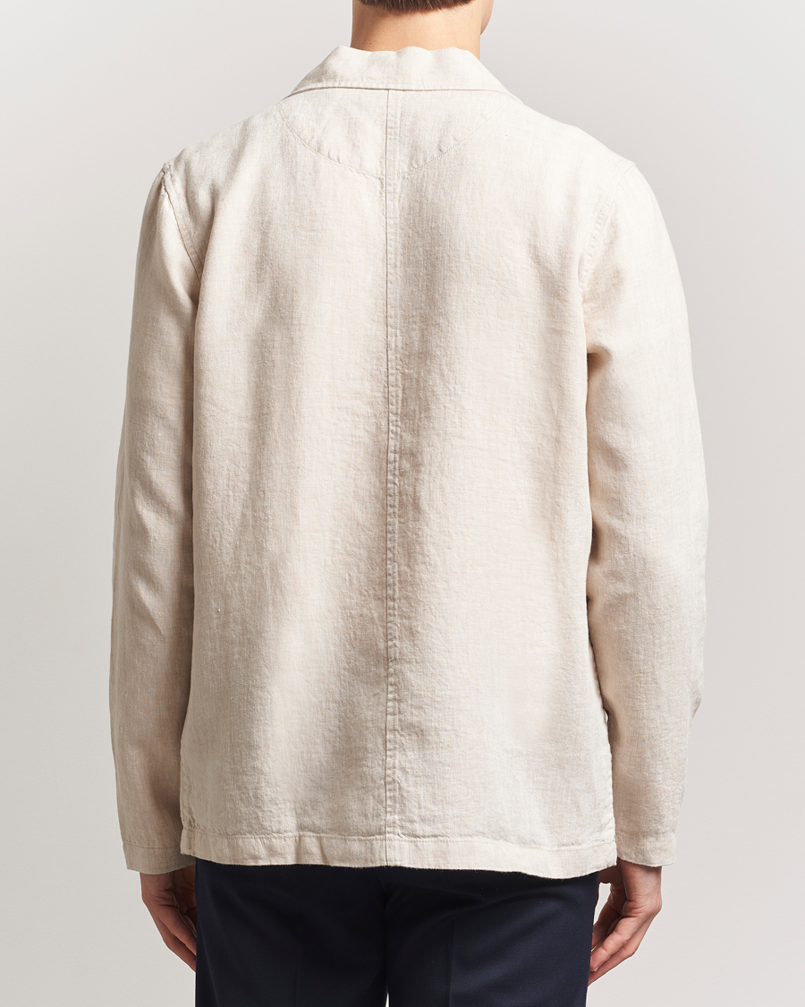 Herre | Skjorter | KnowledgeCotton Apparel | Linen Overshirt Light Feather Grey