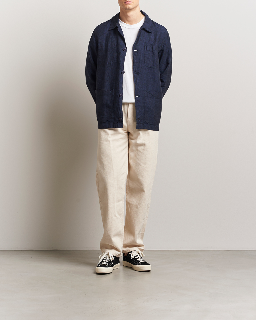 Herre | Skjorter | KnowledgeCotton Apparel | Linen Overshirt Total Eclipse