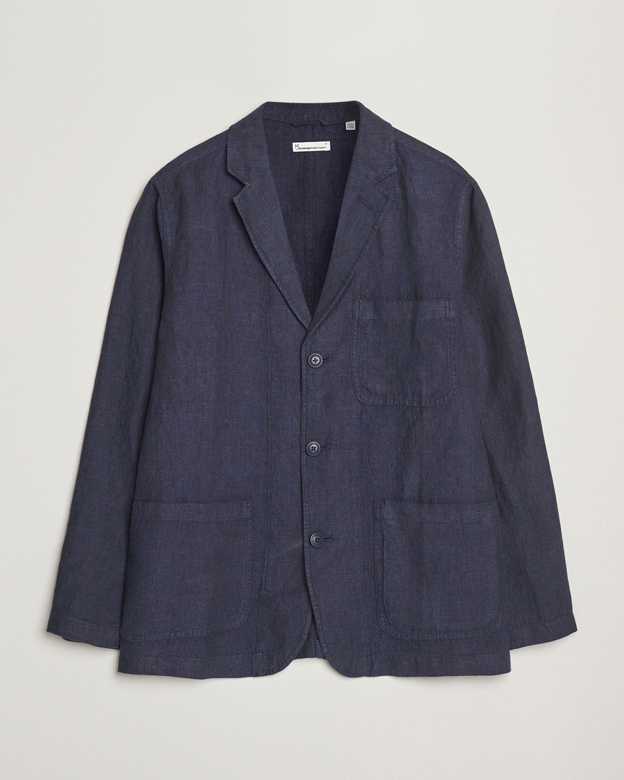 Herre | Dressjakker | KnowledgeCotton Apparel | Linen Blazer Total Eclipse