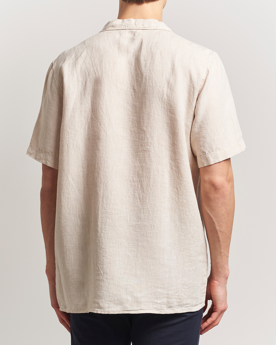 Herre | Skjorter | KnowledgeCotton Apparel | Short Sleeve Linen Resort Shirt Light Feather Grey