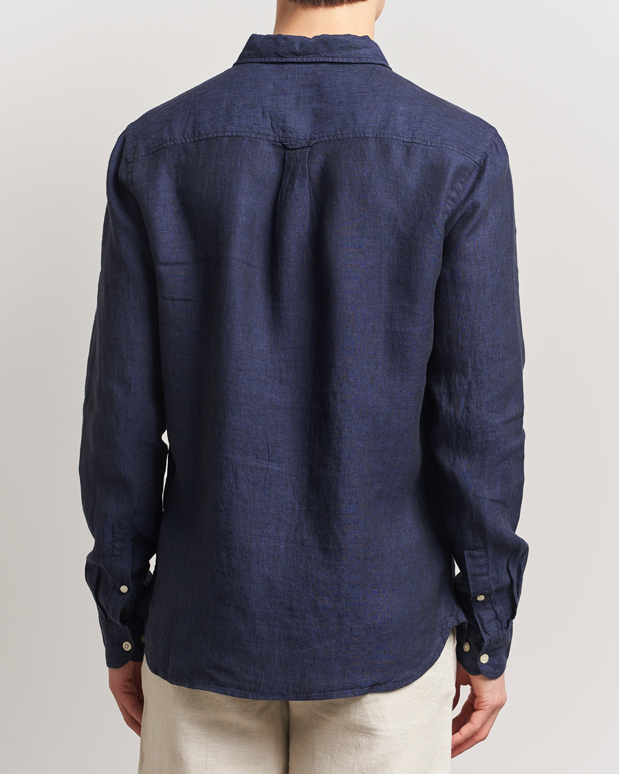 Herre | Skjorter | KnowledgeCotton Apparel | Regular Linen Shirt Total Eclipse