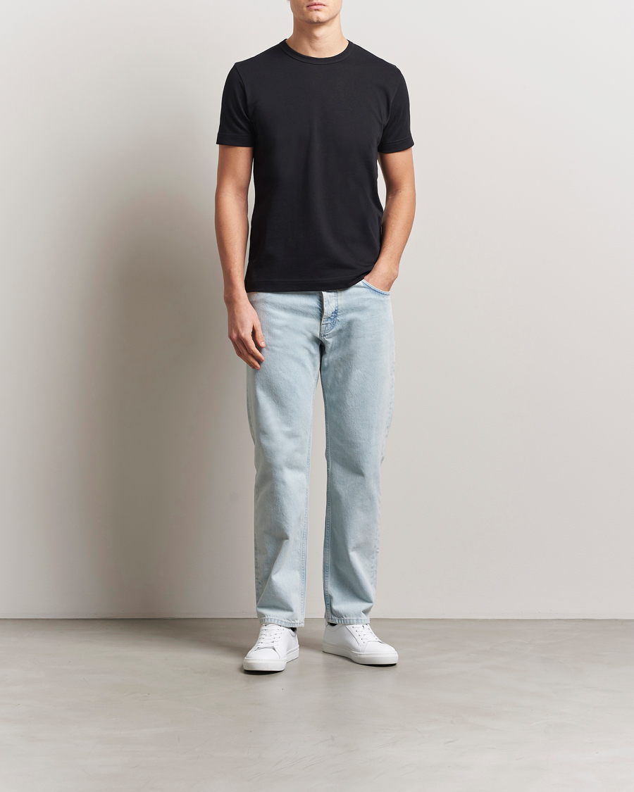 Herre | T-Shirts | Sunspel | Single Jersey Supima Cotton T-Shirt Black
