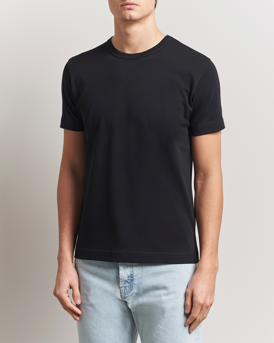 Herre | T-Shirts | Sunspel | Single Jersey Supima Cotton T-Shirt Black