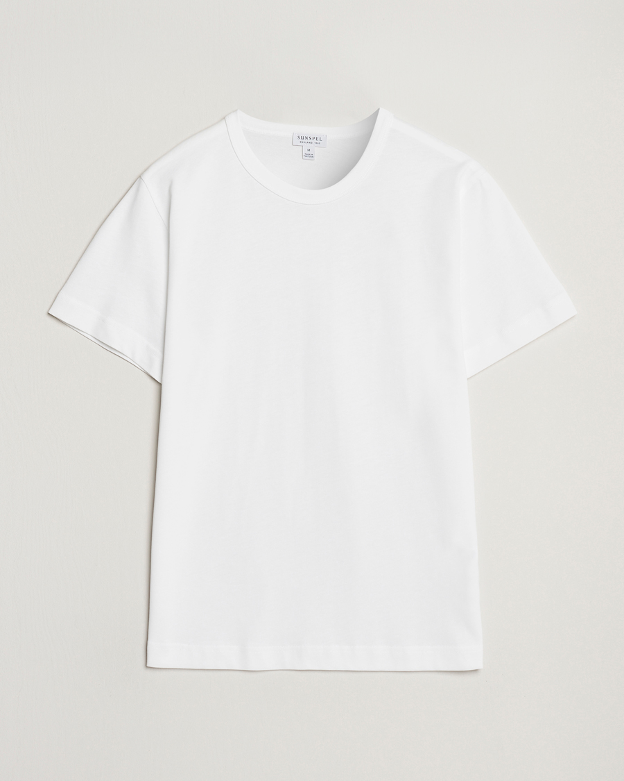 Herre | T-Shirts | Sunspel | Single Jersey Supima Cotton T-Shirt White