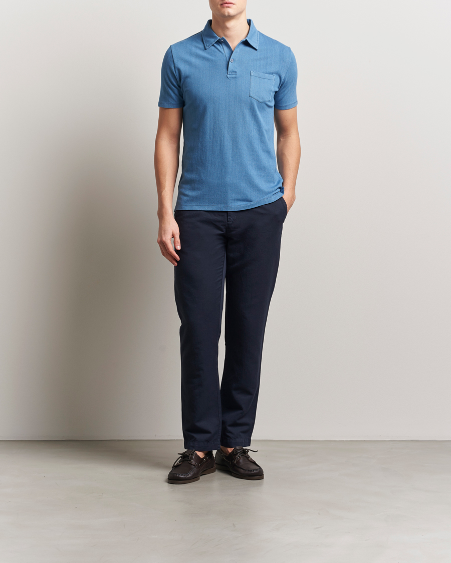 Herre | Pikéer | Sunspel | Riviera Polo Shirt Mid Indigo Wash