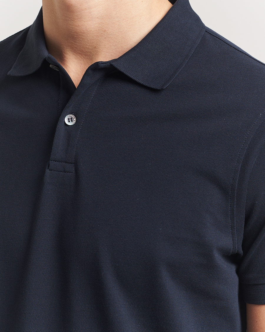 Herre | Pikéer | Sunspel | Supima Cotton Short Sleeve Pique Polo Midnight Navy