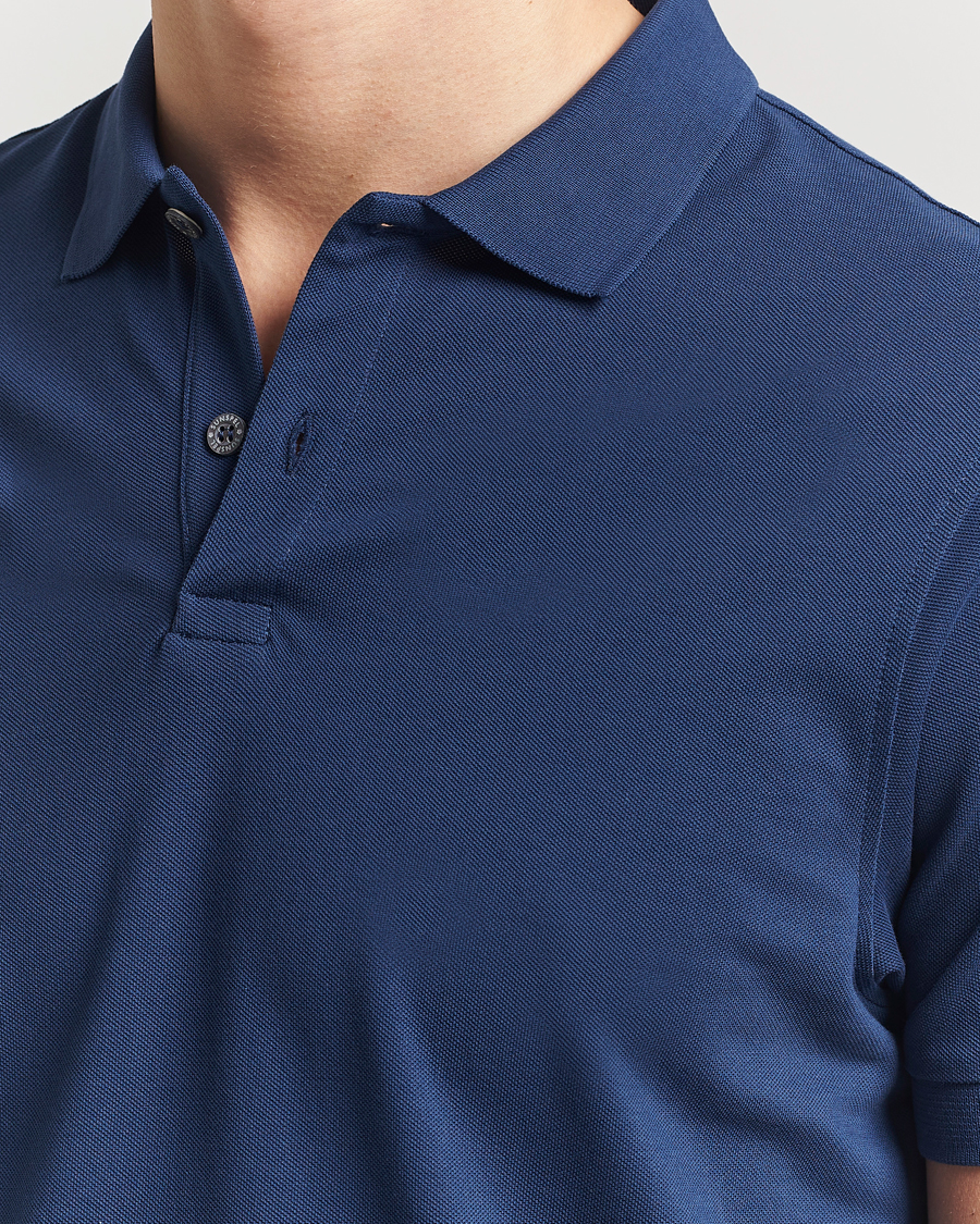 Herre | Pikéer | Sunspel | Supima Cotton Short Sleeve Pique Polo Ink Blue