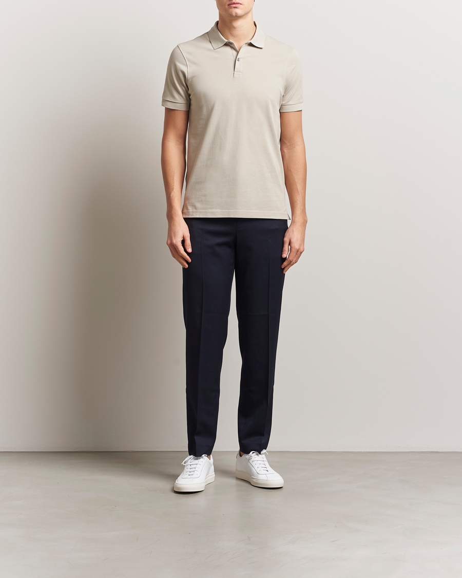 Herre | Pikéer | Sunspel | Supima Cotton Short Sleeve Pique Polo Ash Grey