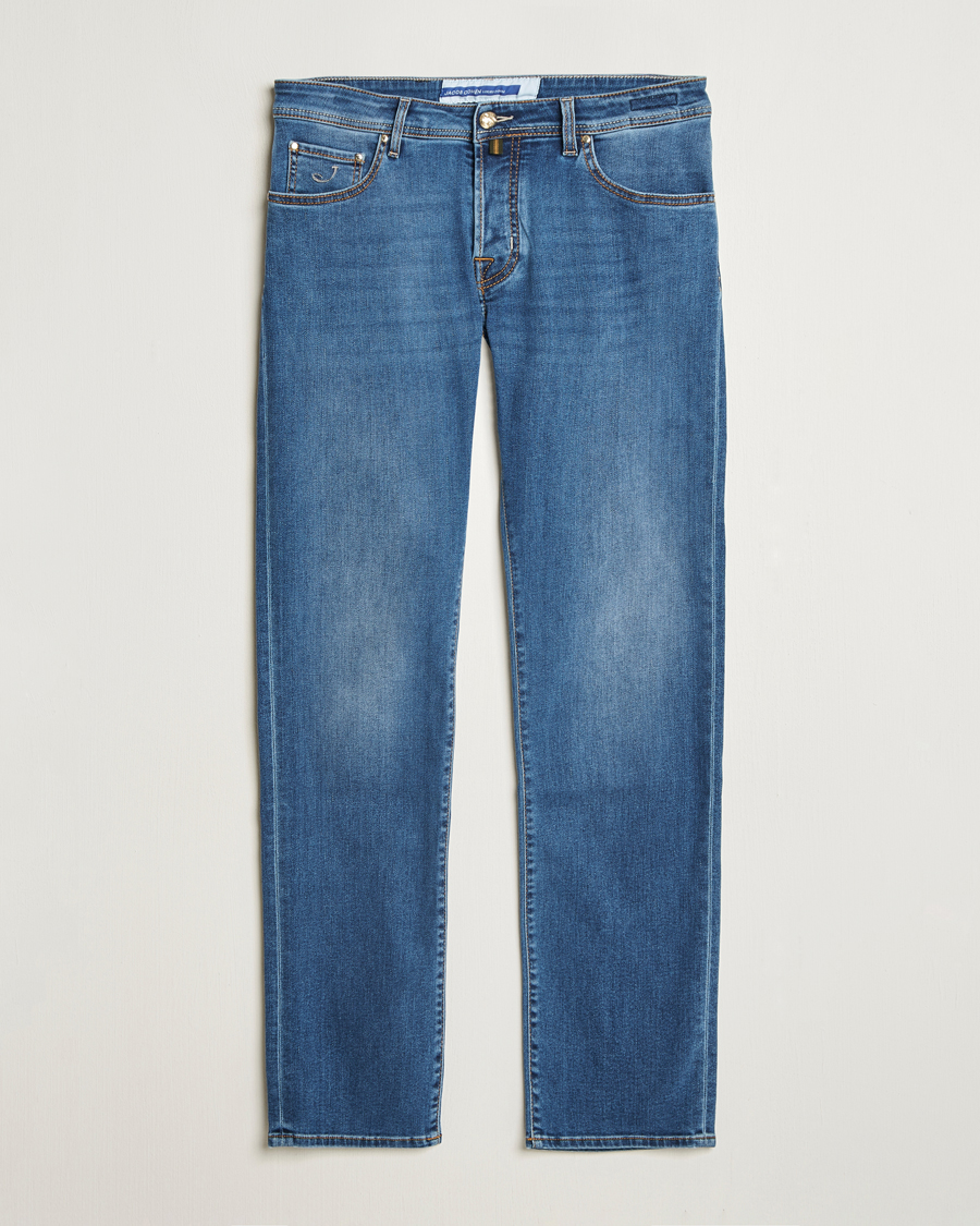 Herre | Jeans | Jacob Cohën | Nick Slim Fit Stretch Jeans Mid Blue