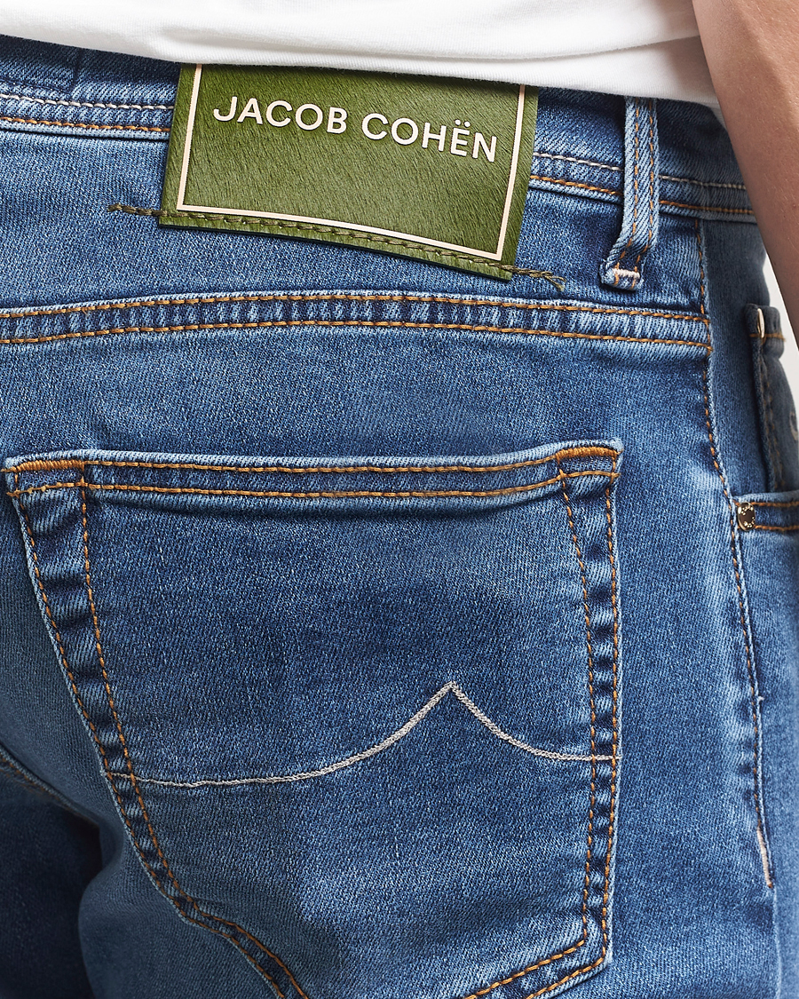 Herre | Jeans | Jacob Cohën | Nick Slim Fit Stretch Jeans Mid Blue