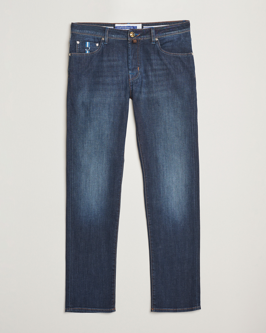 Herre | Jeans | Jacob Cohën | Nick Slim Fit Stretch Jeans Dark Blue Wash