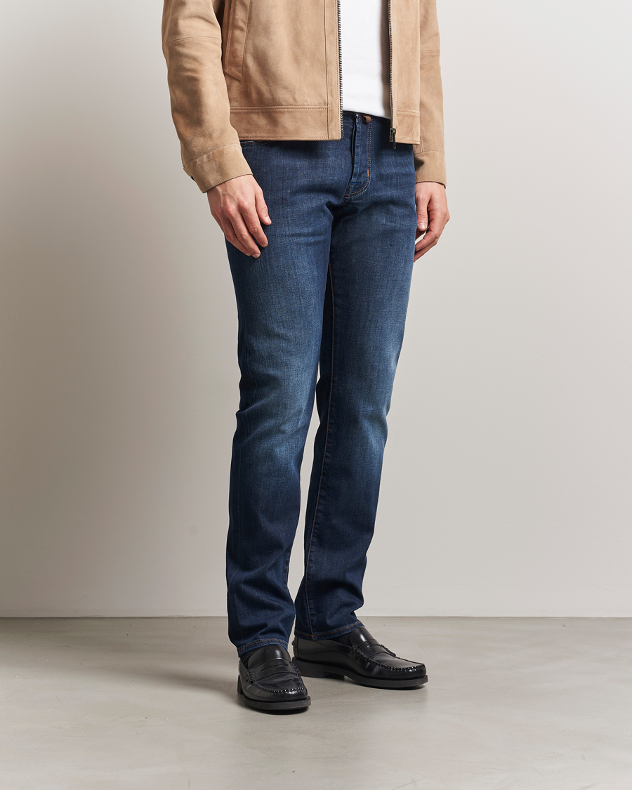 Herre | Jeans | Jacob Cohën | Nick Slim Fit Stretch Jeans Dark Blue Wash