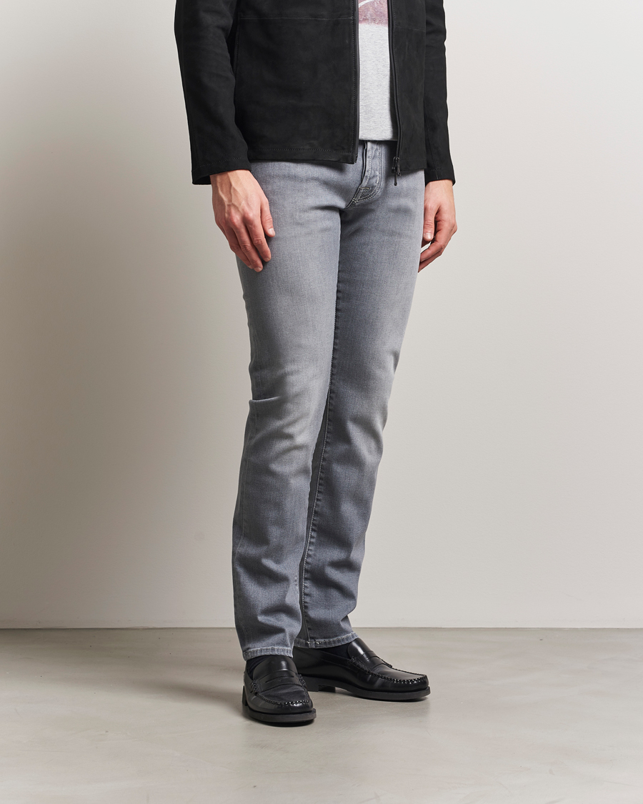 Herre | Jeans | Jacob Cohën | Nick Slim Fit Stretch Jeans Light Grey