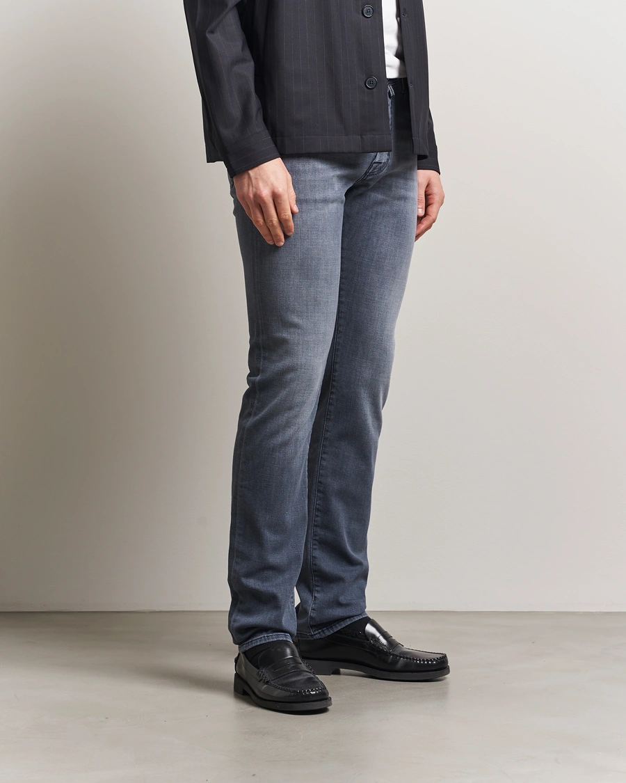 Herre | Jeans | Jacob Cohën | Bard Slim Fit Stretch Jeans Mid Grey