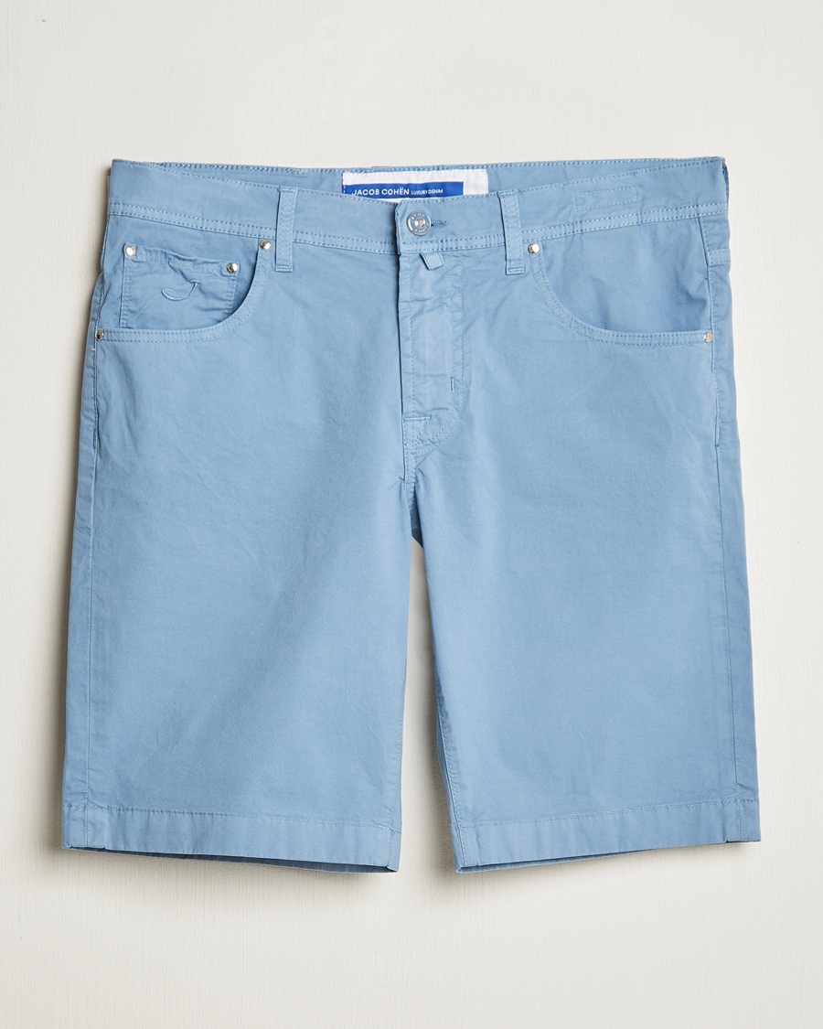 Herre | Shorts | Jacob Cohën | Nicolas Cotton Gabardine Shorts Light Blue