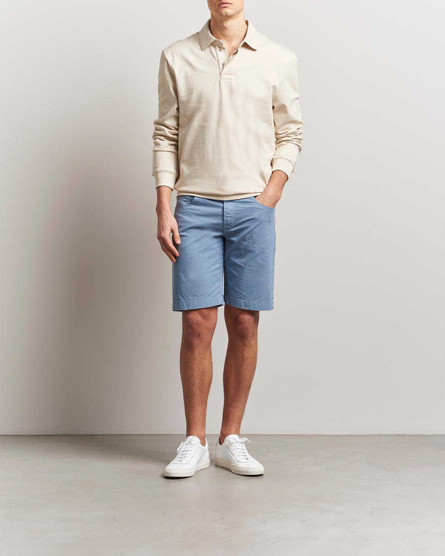 Herre | Shorts | Jacob Cohën | Nicolas Cotton Gabardine Shorts Light Blue