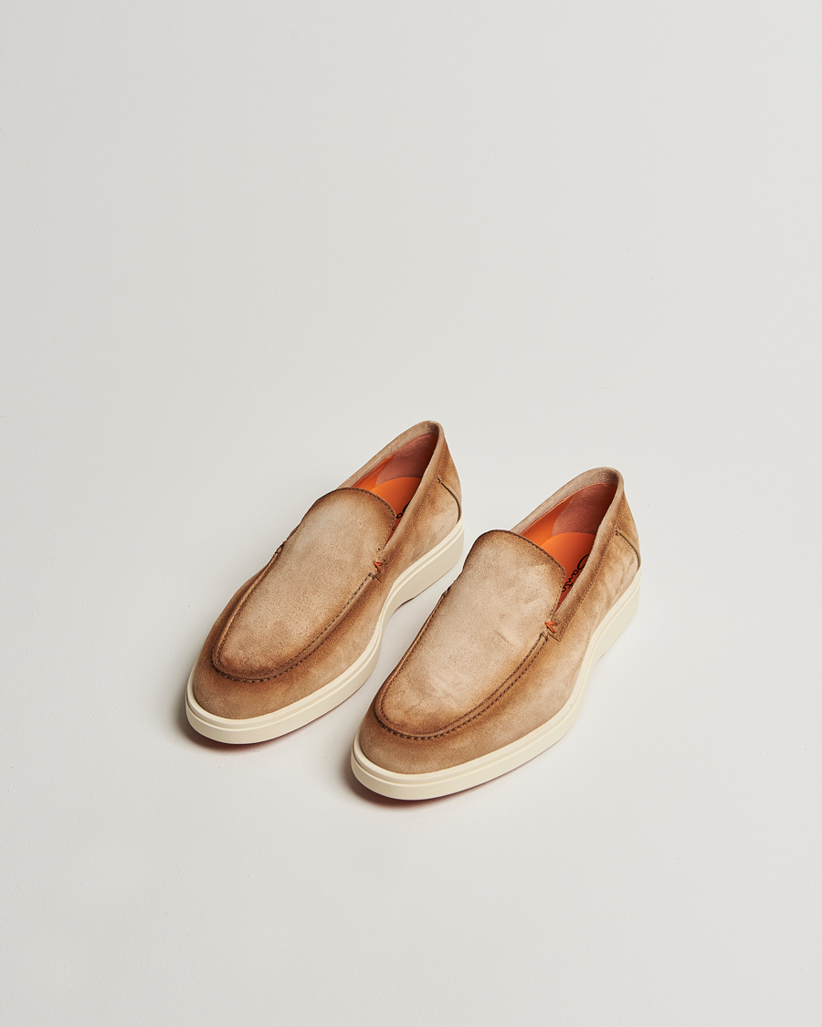 Herre | Loafers | Santoni | Detroit Loafers Beige Suede