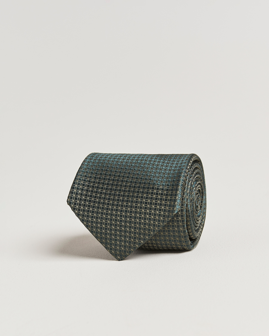 Herre | Slips | Kiton | Structured Silk Tie Dark Green