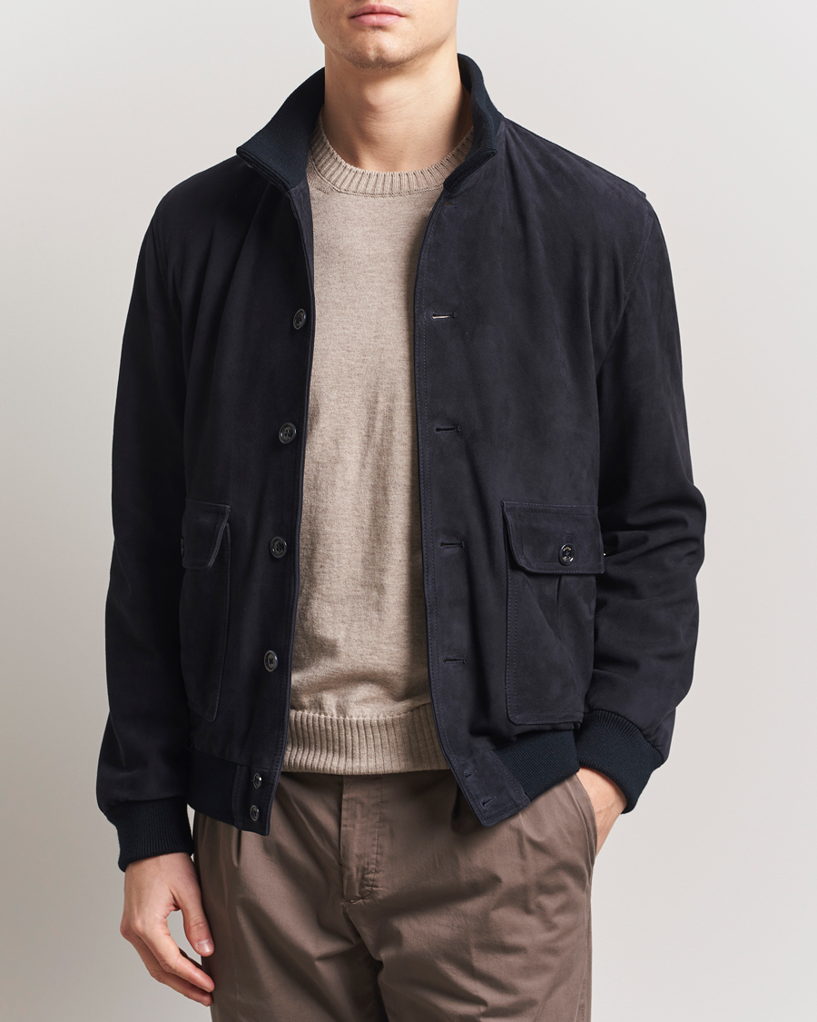 Herre | Jakker | Valstar | Valstarino Suede Jacket Navy