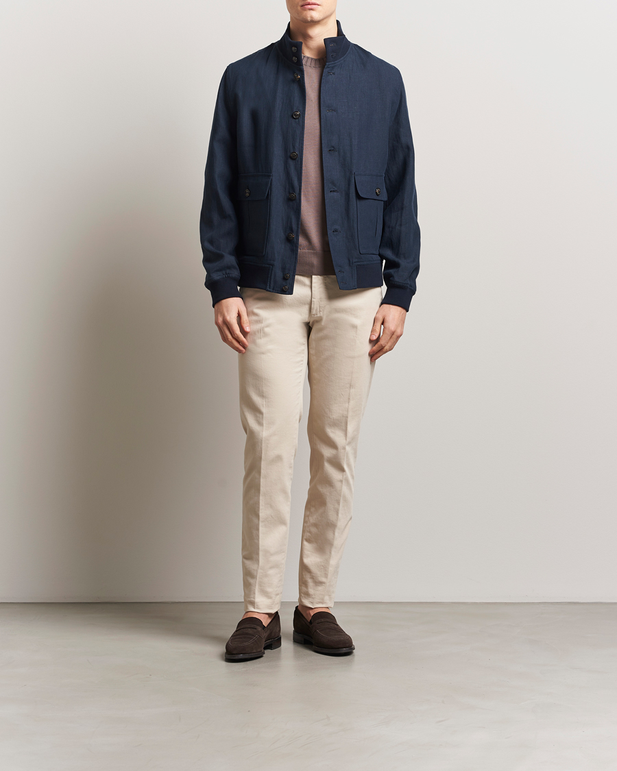 Herre | Jakker | Valstar | Valstarino Linen Jacket Navy