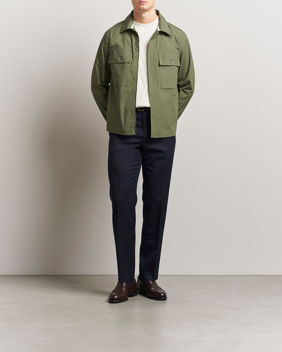 Herre | Jakker | Valstar | Cotton Poplin Shirt Jacket Green