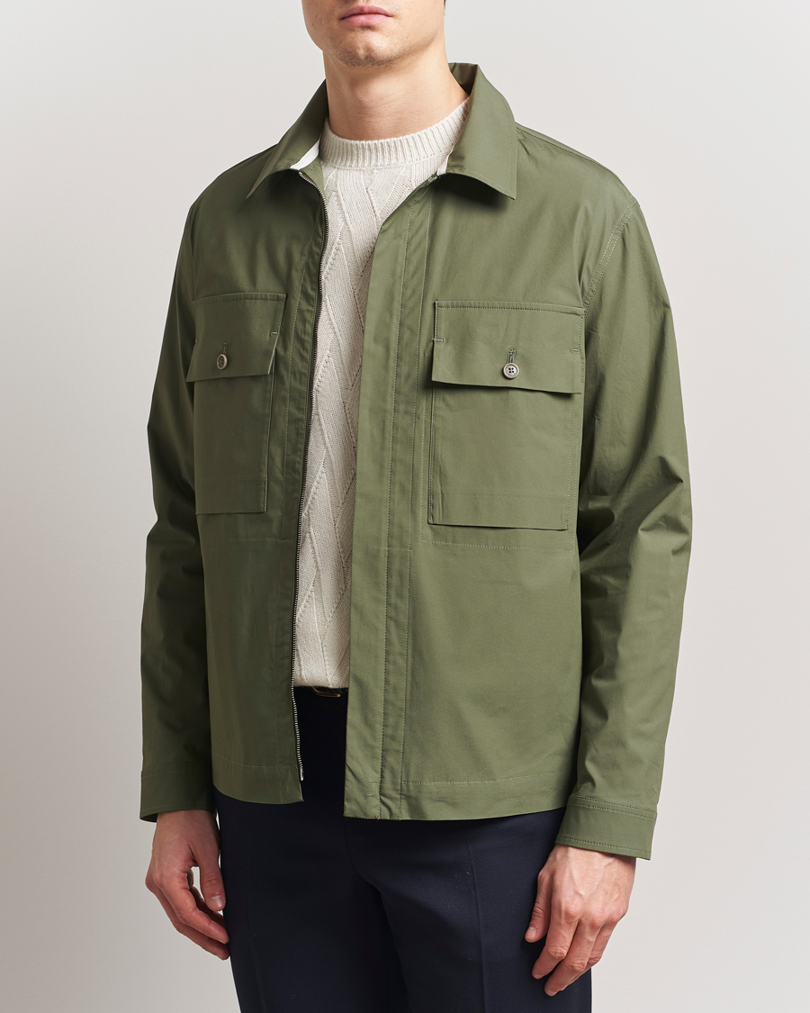 Herre | Jakker | Valstar | Cotton Poplin Shirt Jacket Green
