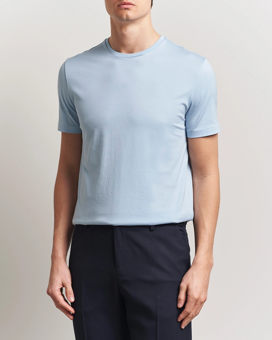Herre | T-Shirts | Ralph Lauren Purple Label | Short Sleeve T-Shirt Chambray
