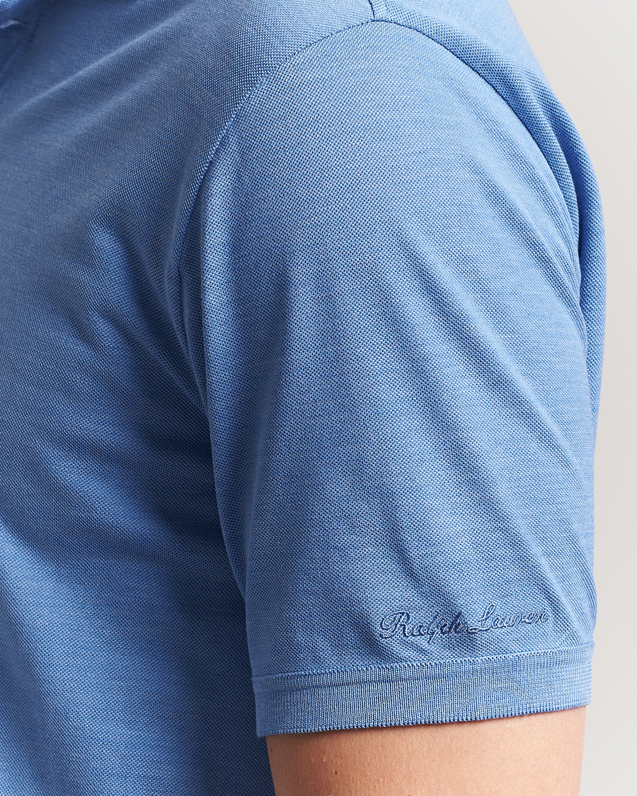 Herre | Pikéer | Ralph Lauren Purple Label | Cotton/Silk Short Sleeve Polo Cornflower