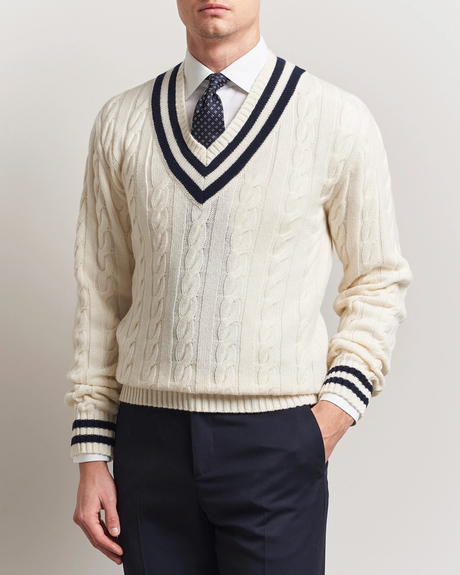 Herre | Gensere | Ralph Lauren Purple Label | Cashmere Crickett Sweater Cream