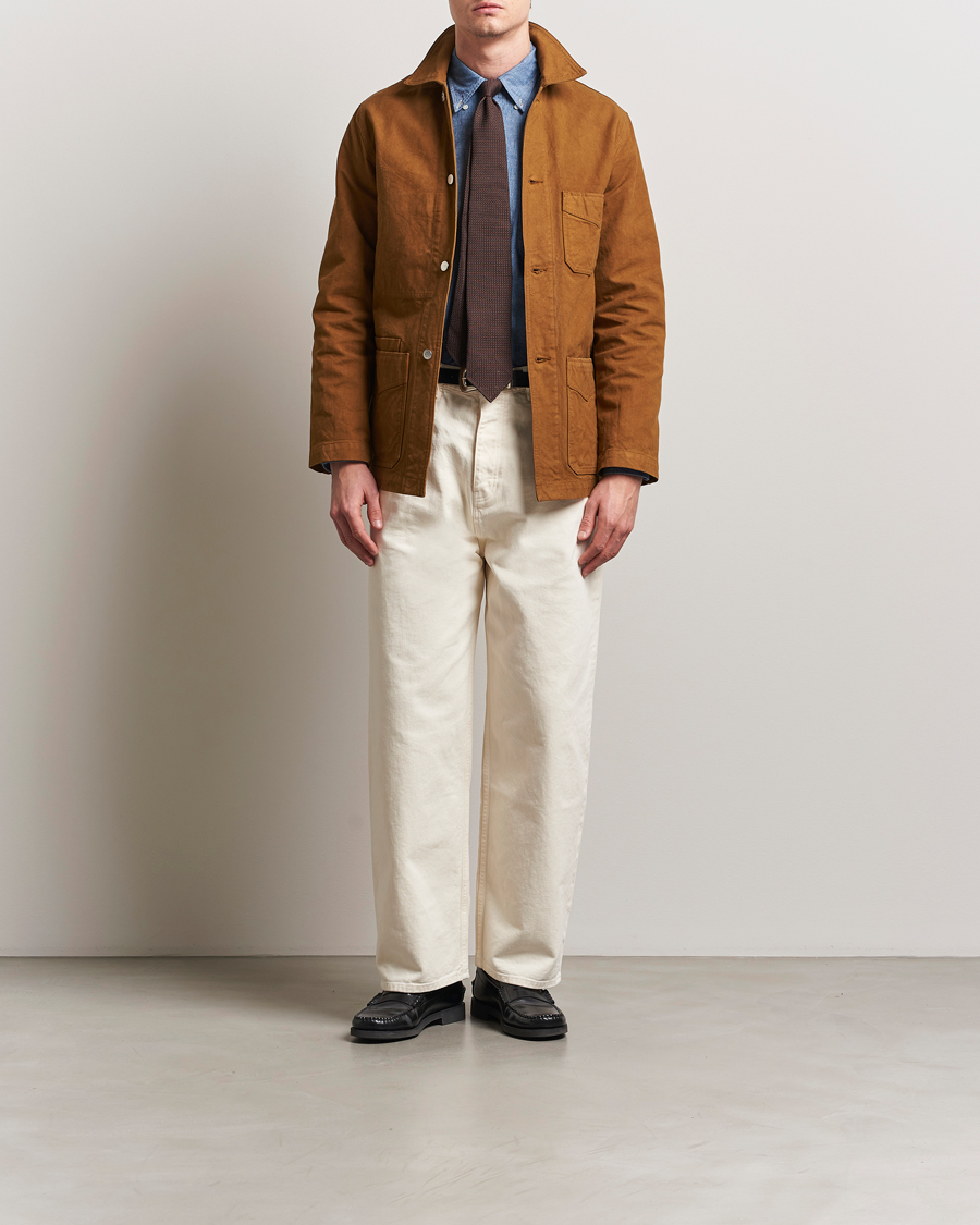 Herre | Jakker | Drake's | Duck Cotton Canvas Chore Jacket Tobacco