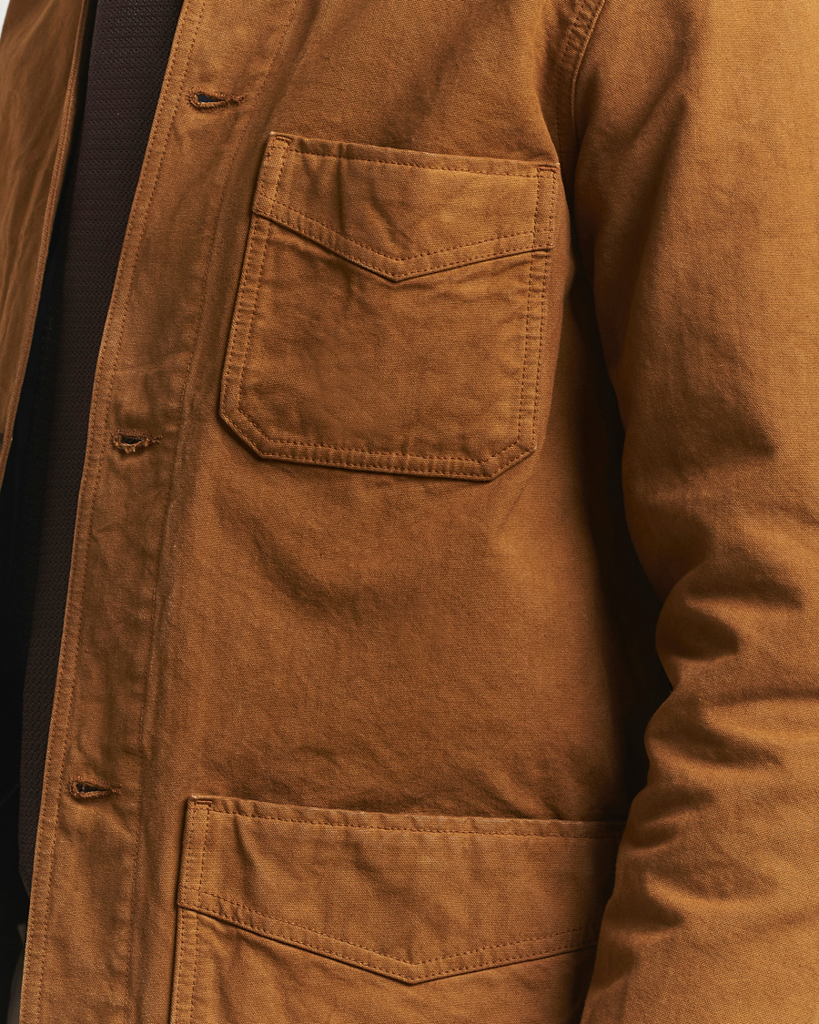 Herre | Jakker | Drake's | Duck Cotton Canvas Chore Jacket Tobacco