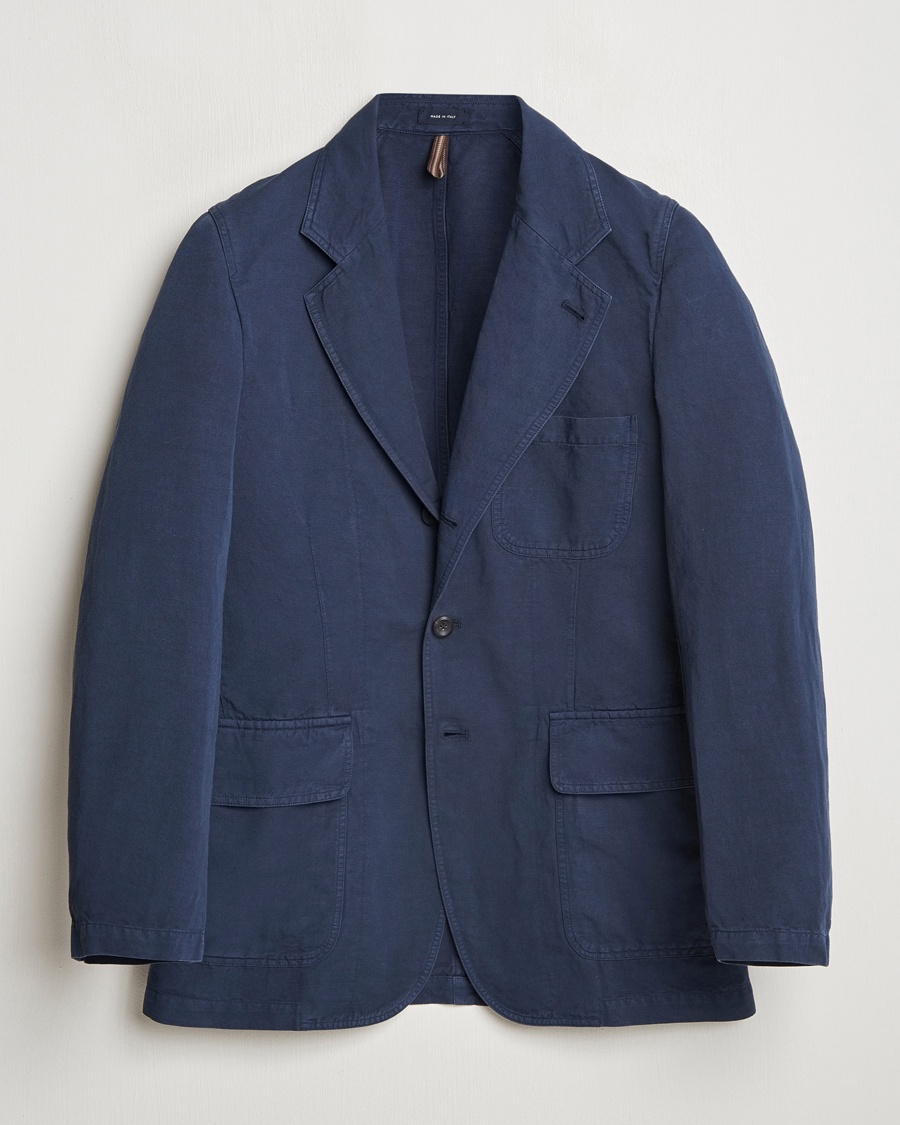 Herre | Dressjakker | Drake's | MKI Cotton/linen Games Blazer Navy