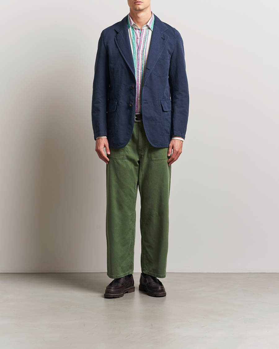 Herre | Dressjakker | Drake's | MKI Cotton/linen Games Blazer Navy