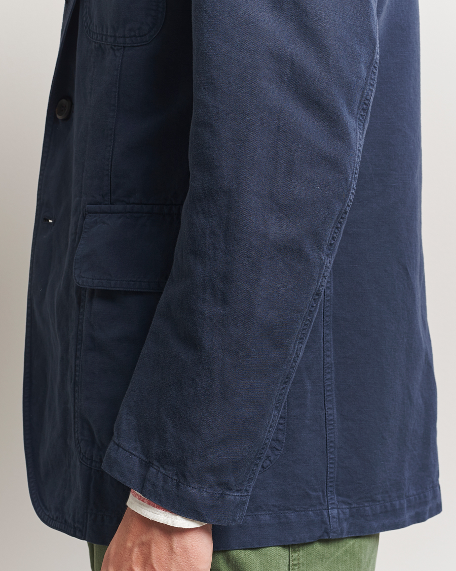 Herre | Dressjakker | Drake's | MKI Cotton/linen Games Blazer Navy