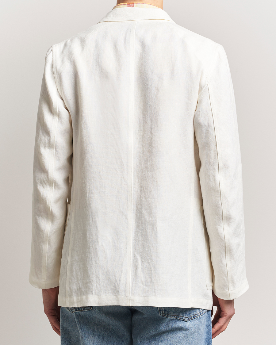 Herre | Dressjakker | Drake's | MKIII Linen Games Double Breasted Blazer Ecru